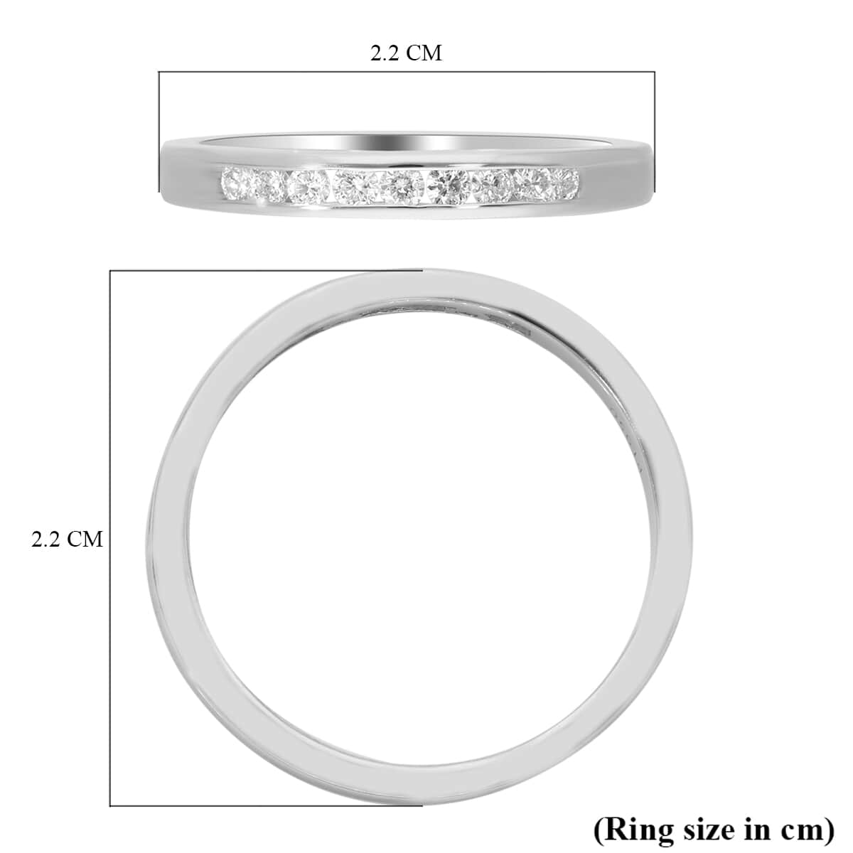RHAPSODY 950 Platinum Diamond (E-F, VS) Haff Eternity Band Ring (Size 9.0) (3.25 g) 0.50 ctw image number 5