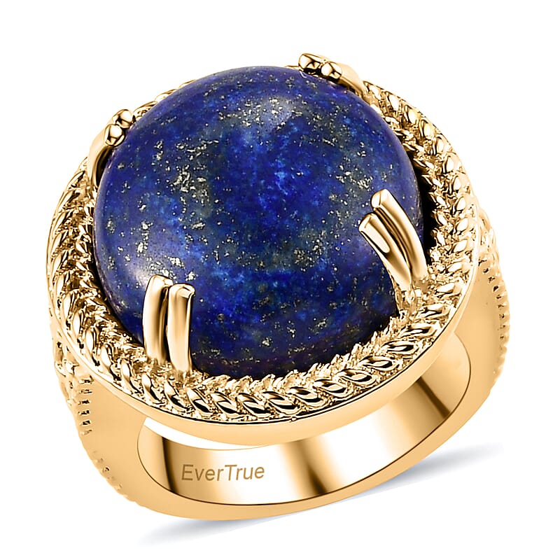 EverTrue Karis Lapis Lazuli 10.10 ctw Solitaire Ring in 18K YG Plated (Size 10.0)