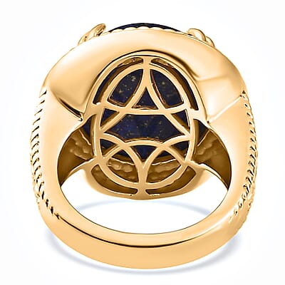 EverTrue Karis Lapis Lazuli 10.10 ctw Solitaire Ring in 18K YG Plated (Size 10.0)