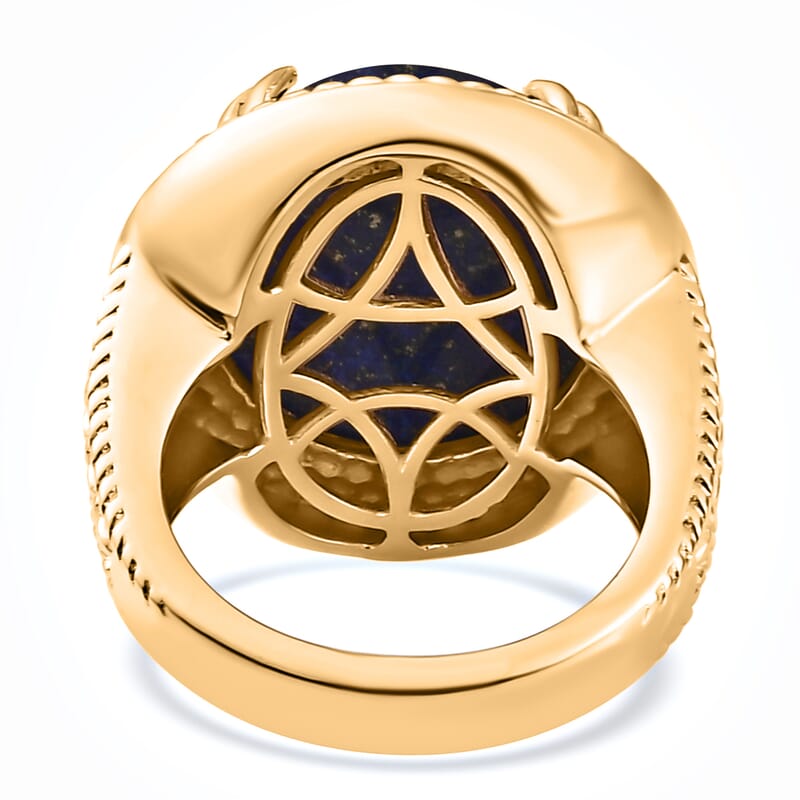 EverTrue Karis Lapis Lazuli 10.10 ctw Solitaire Ring in 18K YG Plated (Size 10.0)