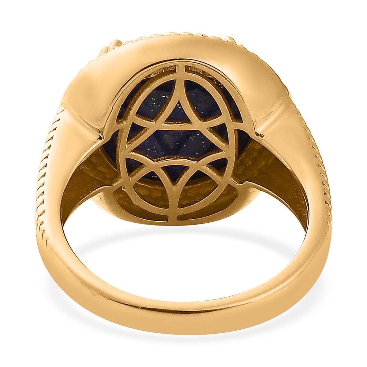 EverTrue Karis Lapis Lazuli 13.40 ctw Solitaire Ring in 18K YG Plated (Size 9.0) image number 4
