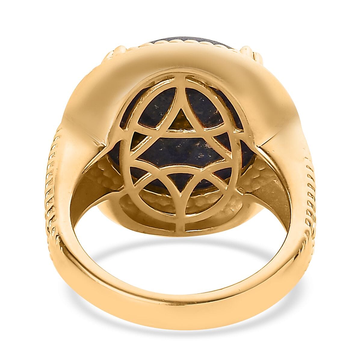 EverTrue Karis Lapis Lazuli 13.40 ctw Solitaire Ring in 18K YG Plated (Size 9.0) image number 6
