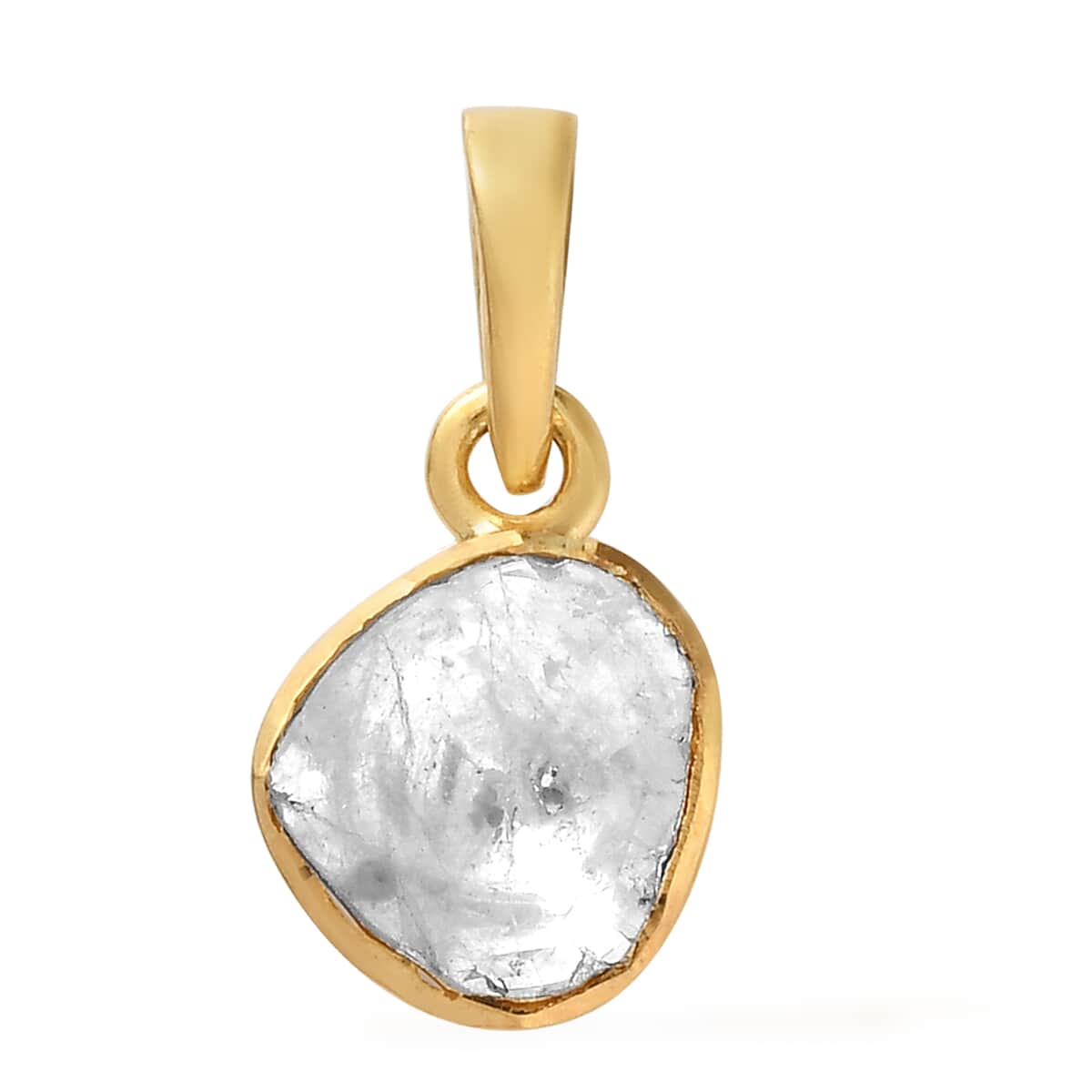 Artisan Crafted Polki Diamond Pendant in 14K Yellow Gold Over Sterling Silver 0.33 ctw image number 0