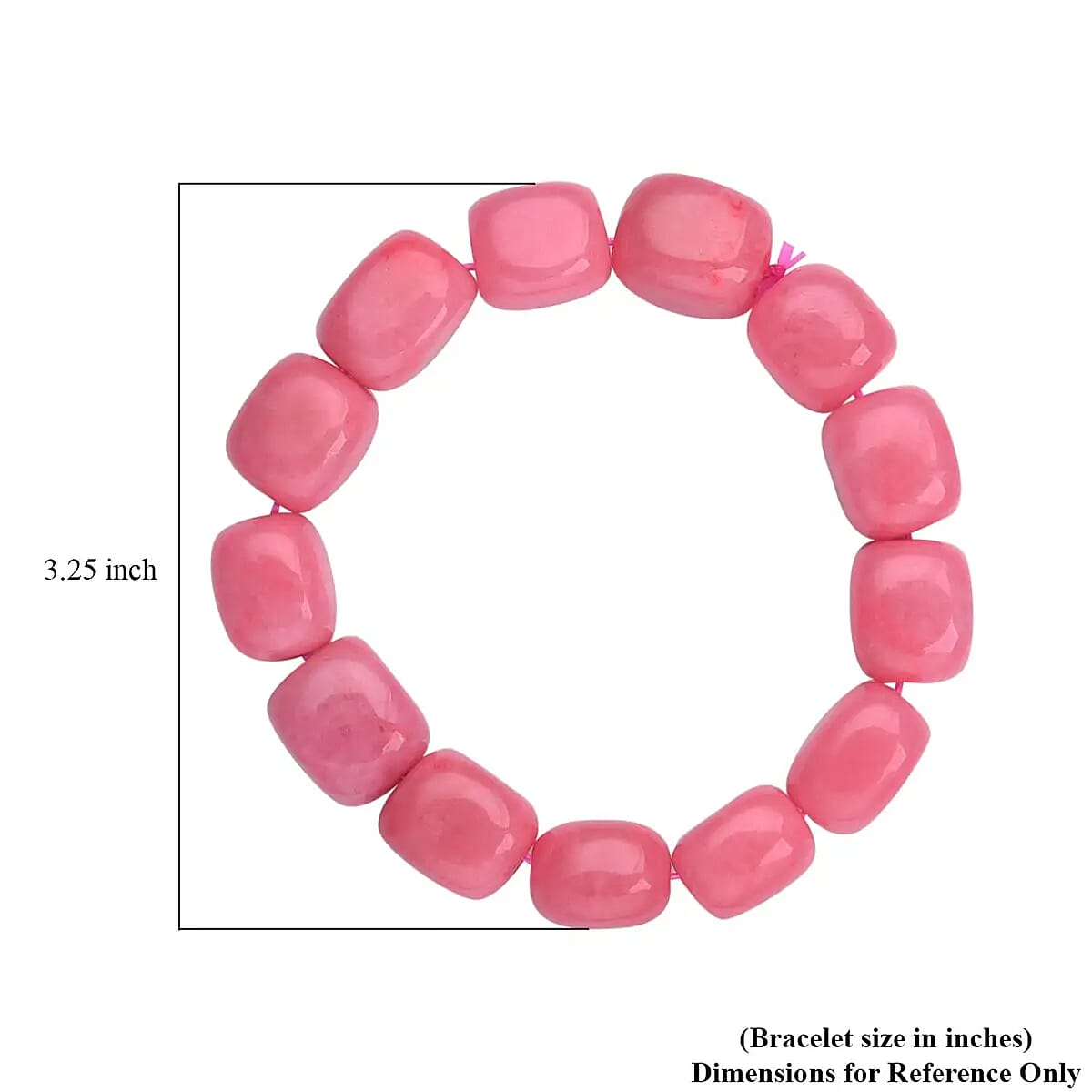 Pink Jade (D) 342.50 ctw Bracelet, Jade Beads Bracelet, Stretch Bracelet image number 5