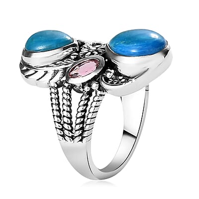 Artisan Crafted Peruvian Opalina and Multi Gemstone Ring in Sterling Silver (Size 10.0) 2.85 ctw