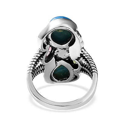 Artisan Crafted Peruvian Opalina and Multi Gemstone Ring in Sterling Silver (Size 10.0) 2.85 ctw