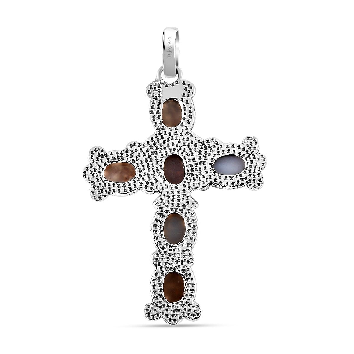 Golden Drusy Quartz 7.20 ctw Cross Pendant without Chain Sterling Silver, Artisan Crafted Quartz Religious Pendant without Chain, Unique Birthday Gifts For Women image number 3