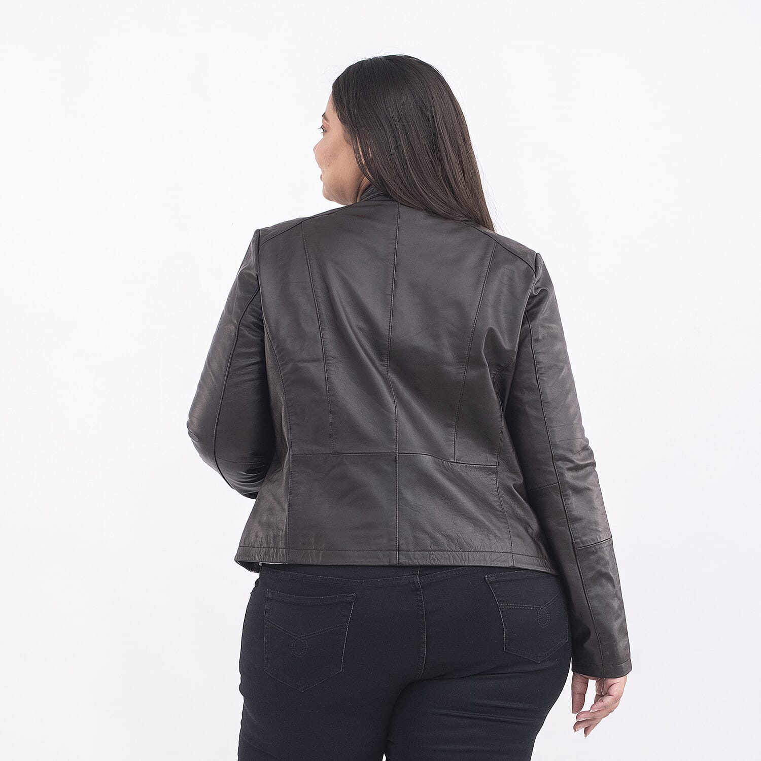 Tamsy Chocolate Brown Genuine Lamb Leather Jacket for Women - S, Women's Jacket, Biker Jacket, Leather Blazer
