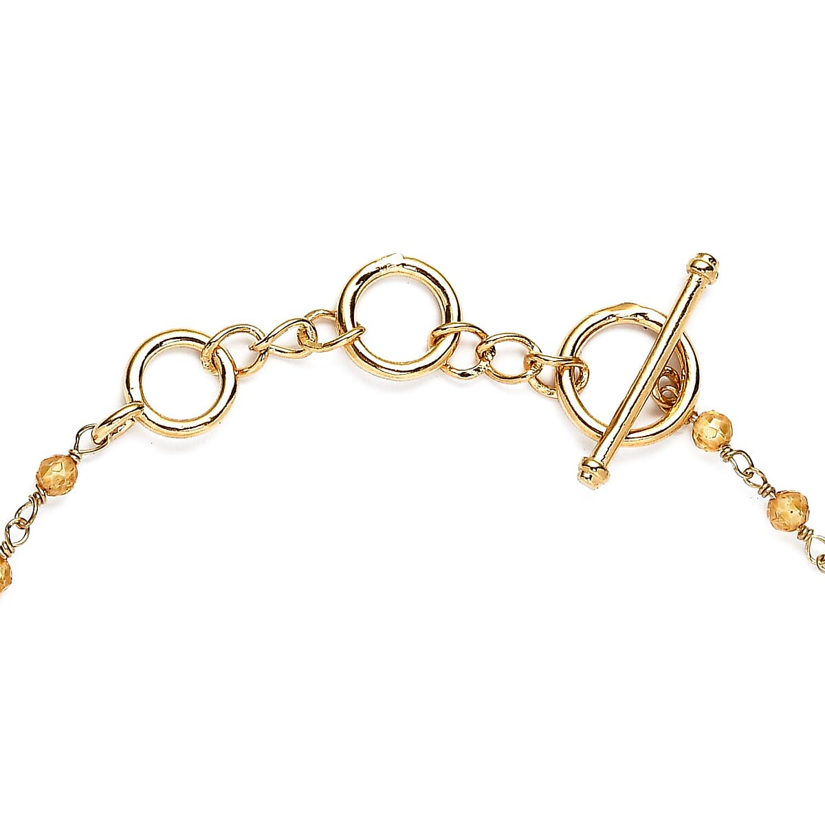 Karis Brazilian Citrine Cross Adjustable Bracelet (6.50-8In) with Toggle Clasp in 18K Yellow Gold Plated 5.65 ctw image number 3