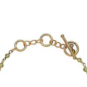 Karis Peridot Cross Adjustable Bracelet (6.50-8In) with Toggle Clasp in 18K Yellow Gold Plated 8.25 ctw