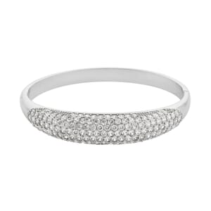 Simulated Diamond Bangle Bracelet in Silvertone (6.75 In) 5.50 ctw