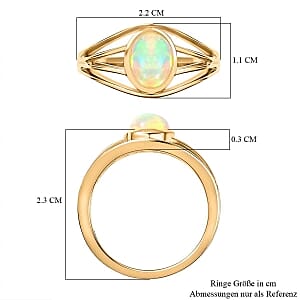 Ethiopian Welo Opal 0.77 ctw Ring in Vermeil Yellow Gold Over Sterling Silver (Size 10)