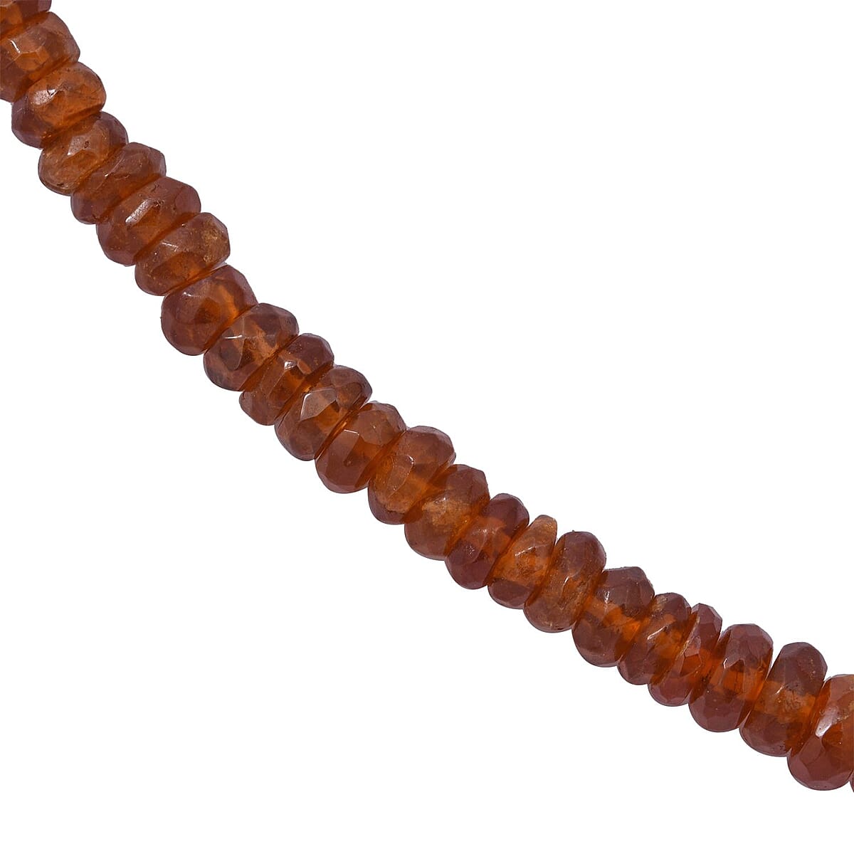 Orange Kyanite Beaded Necklace 18-20 Inches in Sterling Silver 70.00 ctw image number 2