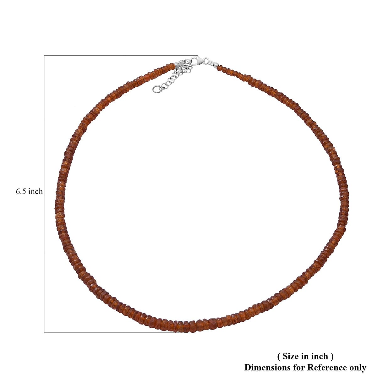Orange Kyanite Beaded Necklace 18-20 Inches in Sterling Silver 70.00 ctw image number 4