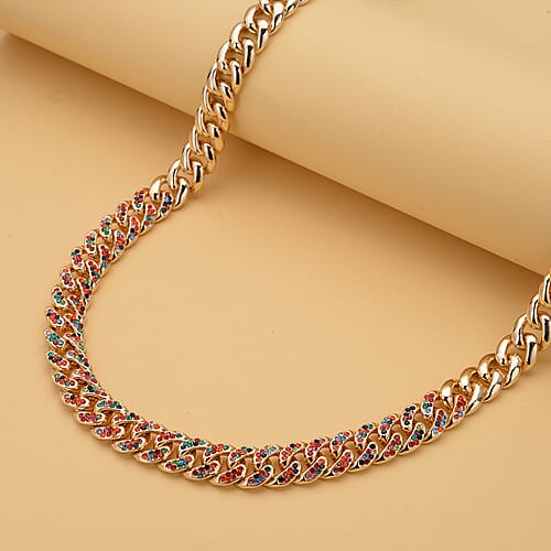 Multi Color Austrian Crystal in Goldtone - Product card gallery slide 2 (9431428137215)