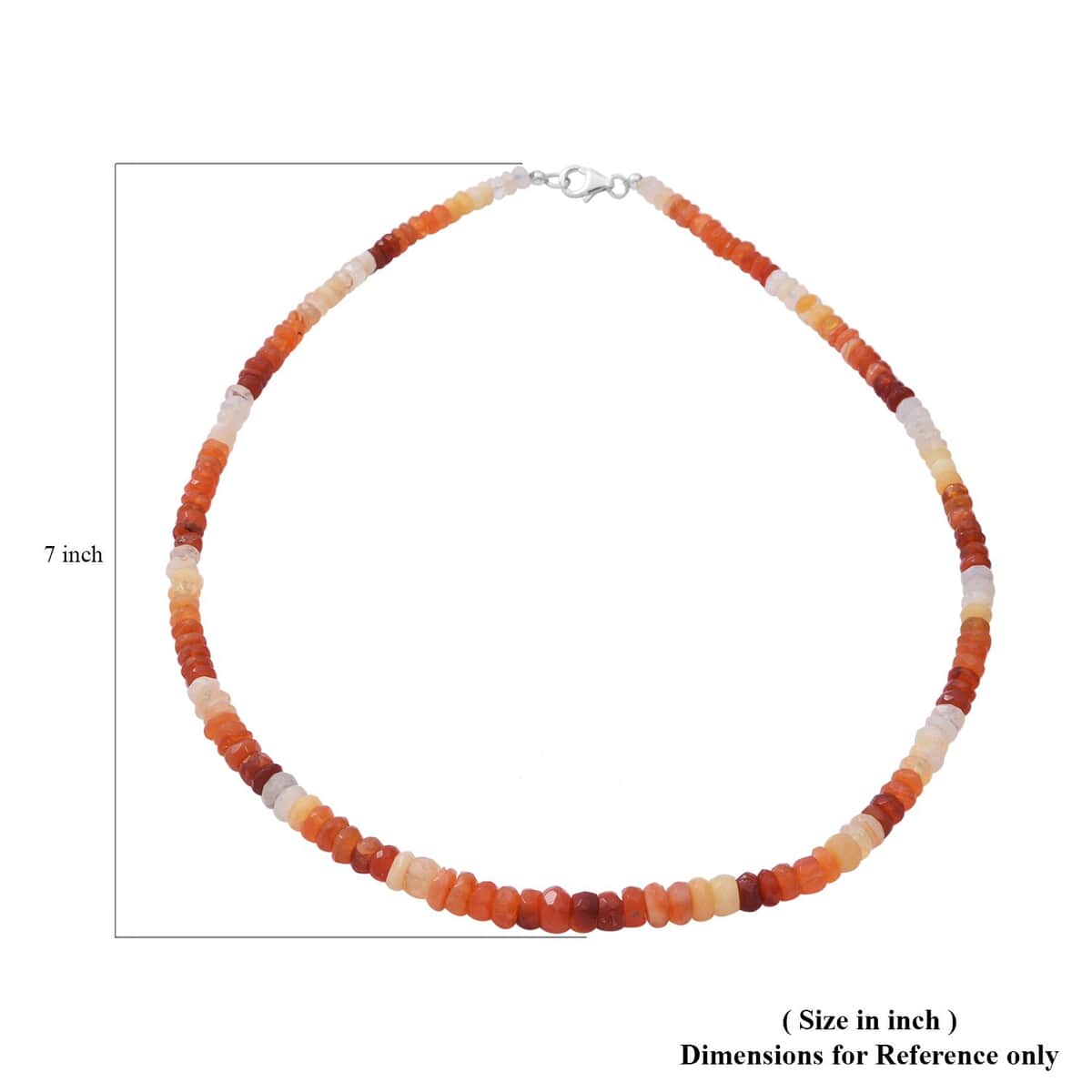 Shades of Fire Opal Beaded Necklace 18 Inches in Sterling Silver 90.00 ctw image number 4