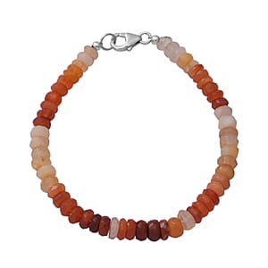 Shades of Fire Opal Beaded Bracelet in Sterling Silver (7.25 In) 70.00 ctw