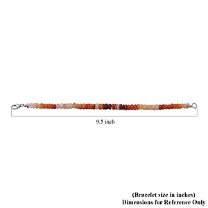 Shades of Fire Opal Beaded Bracelet in Sterling Silver (7.25 In) 70.00 ctw