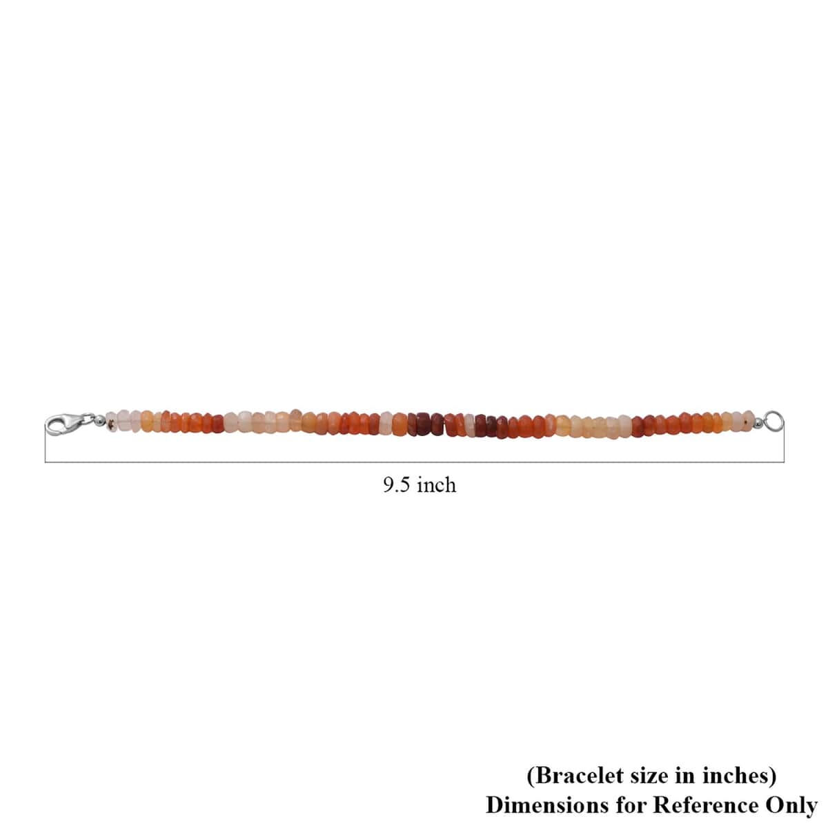 Shades of Fire Opal Beaded Bracelet in Sterling Silver (7.25 In) 70.00 ctw image number 2
