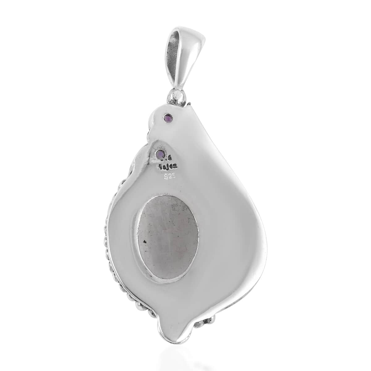 Sajen Silver Rainbow Moonstone and Multi Gemstone Pendant in Sterling Silver 10.40 ctw image number 3