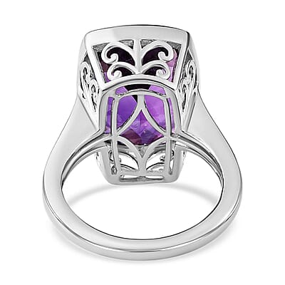 Moroccan Amethyst 10.00 ctw Ring in Platinum Over Sterling Silver (Size 8.0)