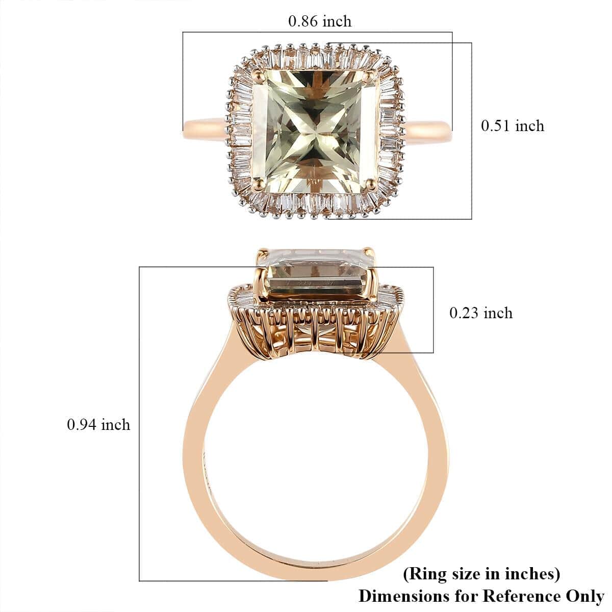 ILIANA 18K Yellow Gold Radiant Cut AAA Turkizite and G-H SI Diamond Halo Ring (Size 7.0) 4.25 Grams 4.65 ctw image number 5