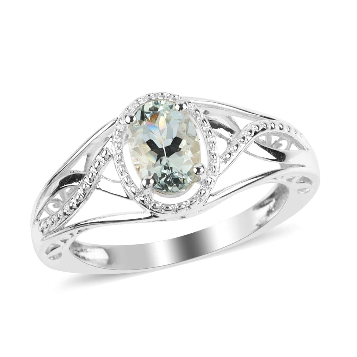 Espirito Santo Aquamarine Solitaire Ring in Sterling Silver (Size 6) 0.80 ctw image number 0