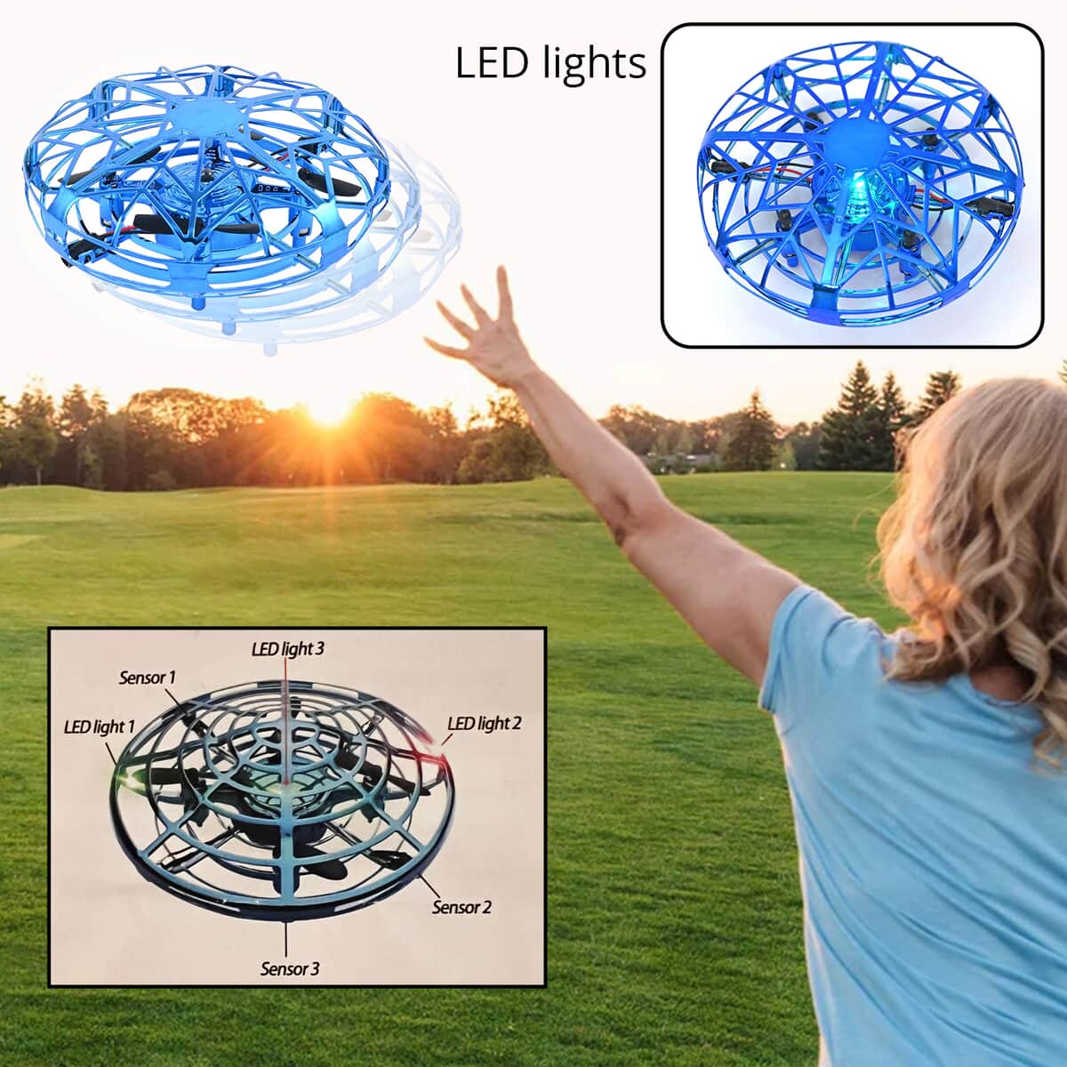 UFO Hover Drone -Blue Metallic Star image number 1