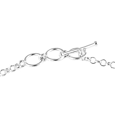 Artisan Crafted Larimar Toggle Clasp Bracelet in Sterling Silver (7.25 In) 23.40 ctw
