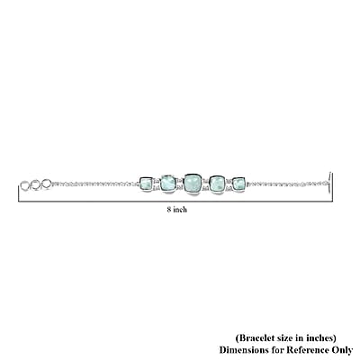 Artisan Crafted Larimar Toggle Clasp Bracelet in Sterling Silver (7.25 In) 23.40 ctw