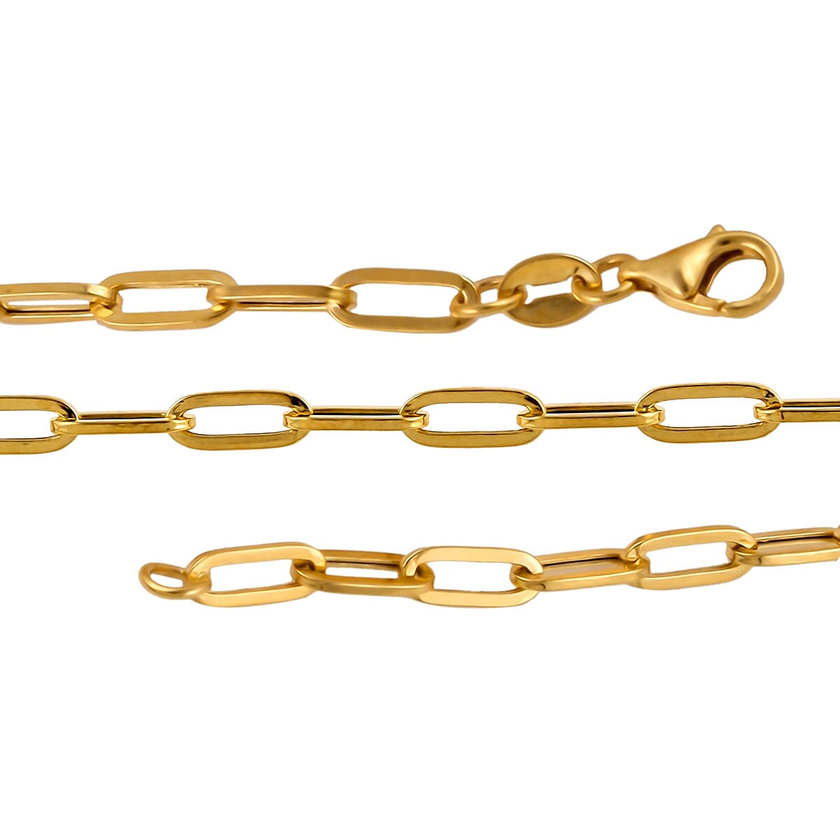 22K Yellow Gold 3mm Paper Clip Necklace 20 Inches 5.70 Grams image number 3