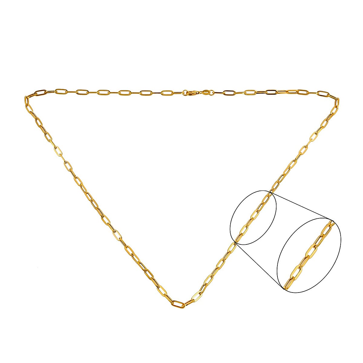 22K Yellow Gold 3mm Paper Clip Necklace 20 Inches 5.70 Grams image number 6