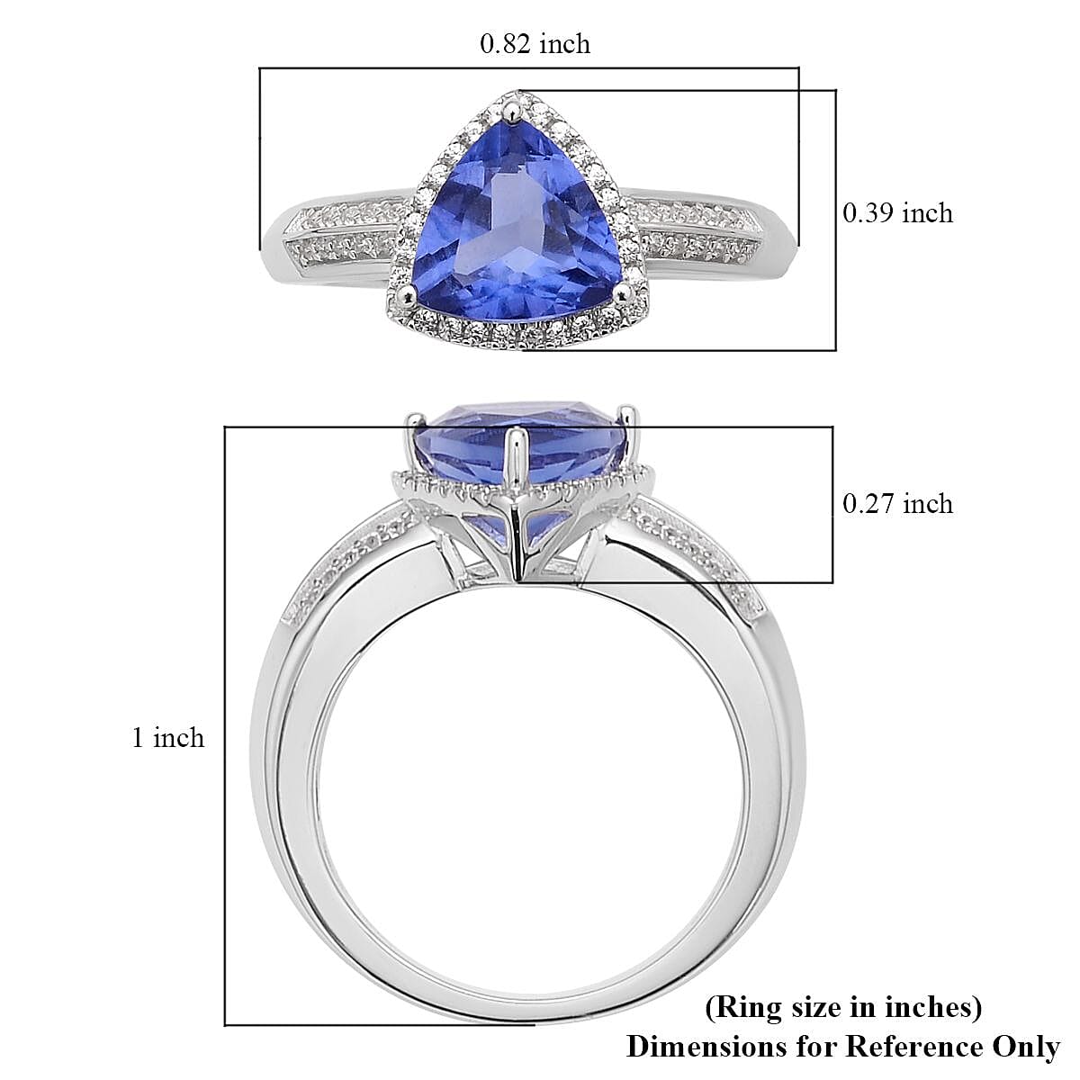 Color Change Fluorite and Natural White Zircon Halo Ring in Rhodium Over Sterling Silver (Size 10.0) 3.25 ctw