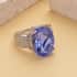 Color Change Fluorite and Natural White Zircon Fancy Ring in Rhodium Over Sterling Silver (Size 11.0) 11.40 ctw image number 1
