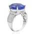 Color Change Fluorite and Natural White Zircon Fancy Ring in Rhodium Over Sterling Silver (Size 11.0) 11.40 ctw image number 3