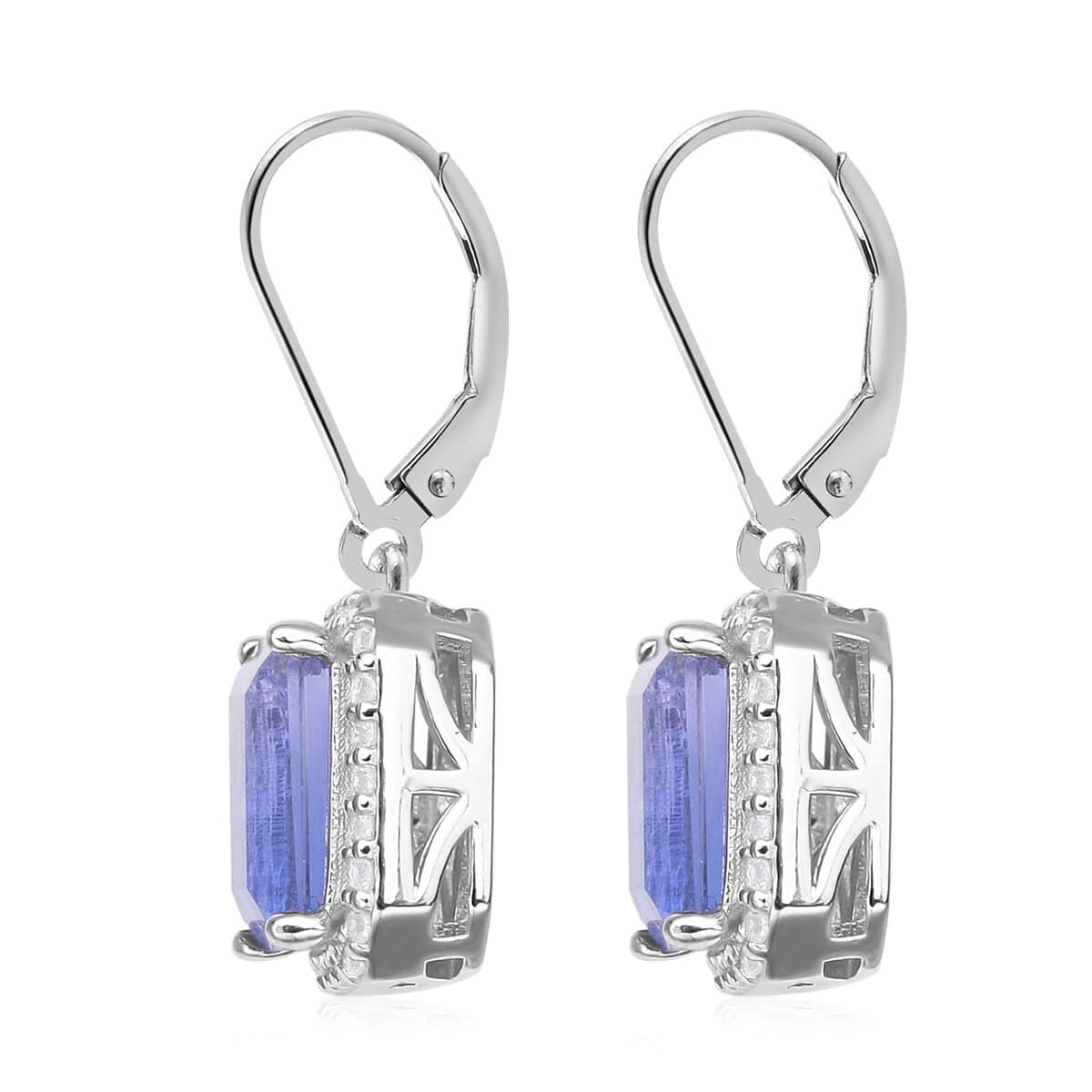 Color Change Fluorite and Natural White Zircon Drop Earrings in Rhodium Over Sterling Silver 4.00 ctw image number 3