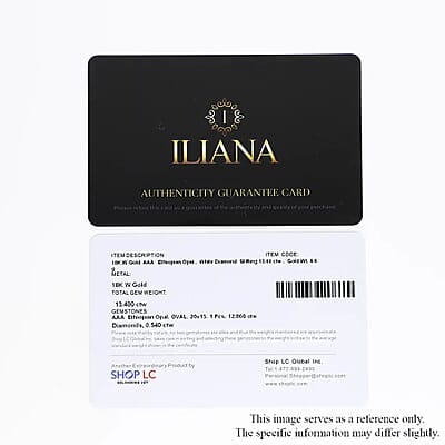 Certified & Appraised Iliana 18K White Gold AAA Ethiopian Welo Opal and G-H SI Diamond Halo Ring (Size 6.0) 4.60 Grams 13.40 ctw