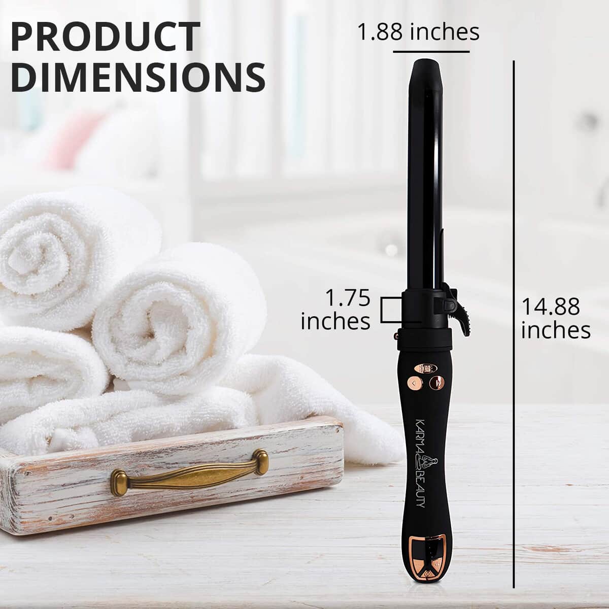Karma Beauty- InstaCurl Tourmaline Barrel Curling Iron | Hair Curler | Curling Tongs | Hair Rollers | Curling Wand image number 3