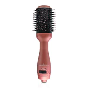 Karma Beauty- Rose Gold Cosmic Wave Volumizing Blowout Brush, Electric Hair Straightener Brush, Blowdryer Brush