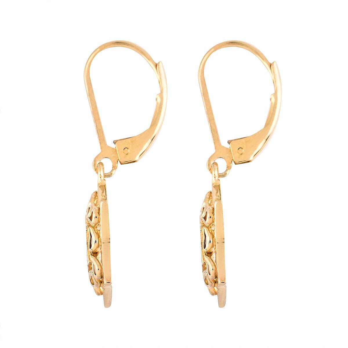 Polki Diamond Star Shape Lever Back Earrings in Vermeil Yellow Gold Over Sterling Silver 0.25 ctw image number 3