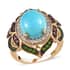 American Natural Sleeping Beauty Turquoise and Multi Gemstone Ring in Vermeil Yellow Gold Over Sterling Silver (Size 7.0) 4.90 ctw image number 0