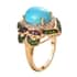 American Natural Sleeping Beauty Turquoise and Multi Gemstone Ring in Vermeil Yellow Gold Over Sterling Silver (Size 7.0) 4.90 ctw image number 3