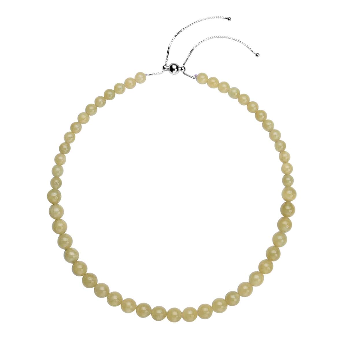 Yellow Beryl Beaded Necklace 18-22 Inches in Rhodium Over Sterling Silver 279.00 ctw image number 0