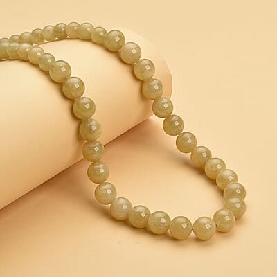 Yellow Beryl Beaded Necklace 18-22 Inches in Rhodium Over Sterling Silver 279.00 ctw