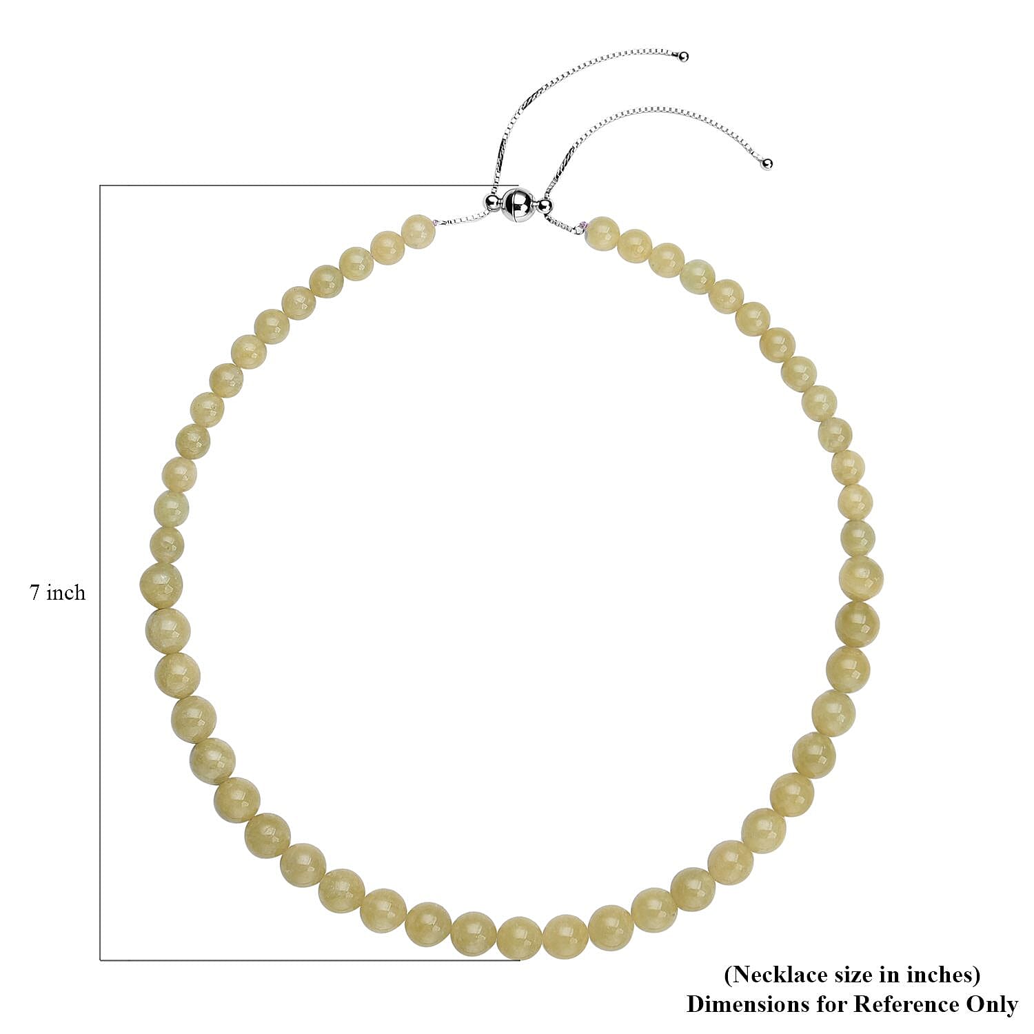 Yellow Beryl Beaded Necklace 18-22 Inches in Rhodium Over Sterling Silver 279.00 ctw