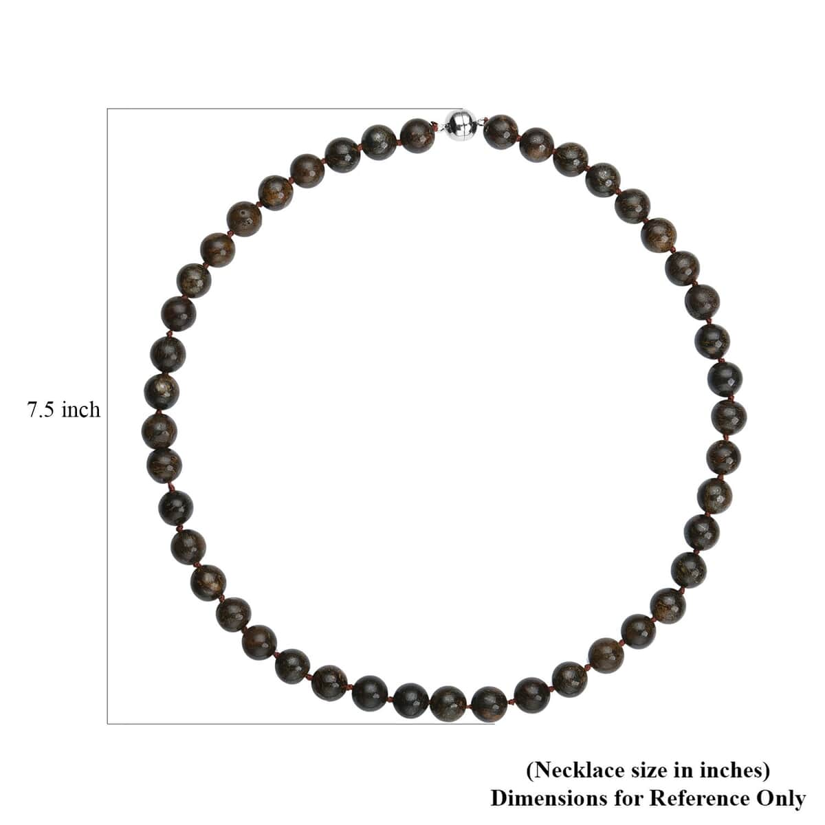 Bronzite Beaded Necklace 20 Inches in Rhodium Over Sterling Silver 439.00 ctw image number 5