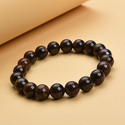 Bronzite 184.00 ctw Beaded Stretch Bracelet