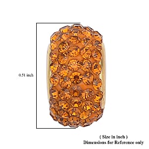 Yellow Austrian Crystal Beaded Charm in 14K Rose Gold Over Sterling Silver