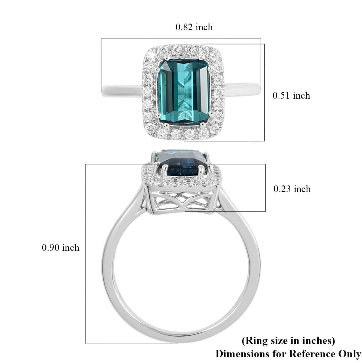 Certified & Appraised Rhapsody 950 Platinum AAAA Monte Belo Indicolite and E-F VS Diamond Halo Ring (Size 7.0) 4.75 Grams 1.20 ctw image number 5