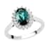 Certified & Appraised RHAPSODY 950 Platinum AAAA Monte Belo Indicolite and E-F VS Diamond Sunburst Ring (Size 7.0) 4.60 Grams 1.55 ctw image number 0